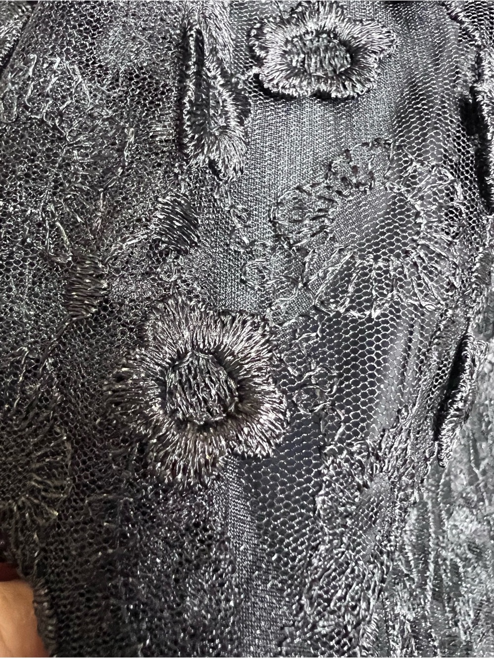 Oleg Cassini Black Strapless Floral Lace Party Dress Fit & Flare Size 2 - Picture 8 of 9